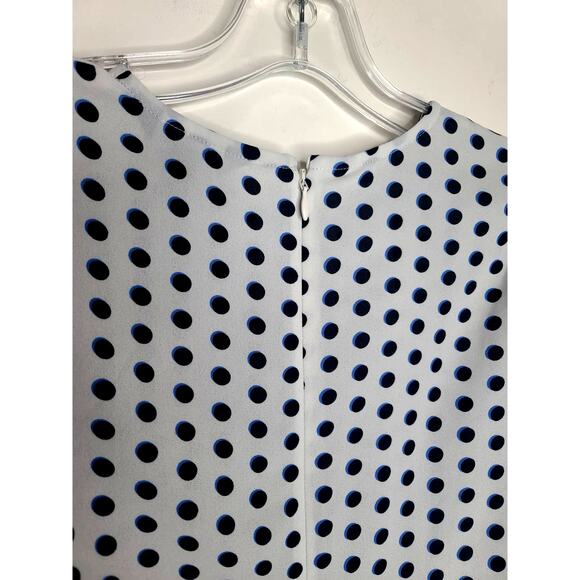 Express long sleeve white black polka dot cropped crossover front blouse - 00 - Picture 6 of 7